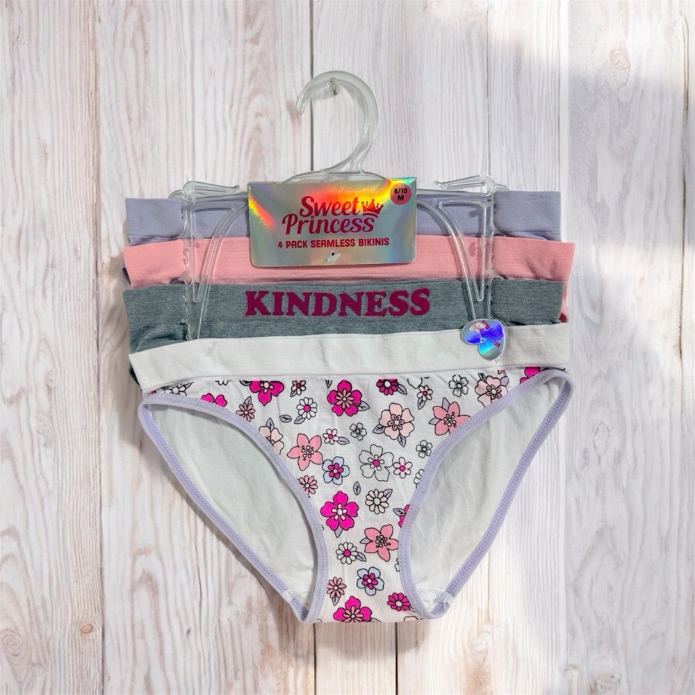 Girl’s Seamless Bikini Set - Pink, Gray, White